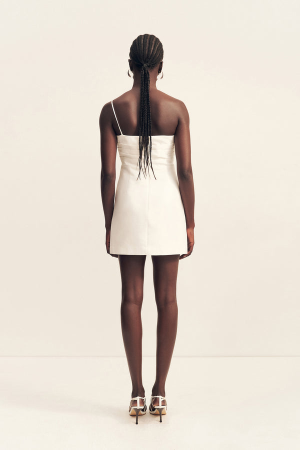 OTIS TWIST KNOT MINI DRESS - IVORY