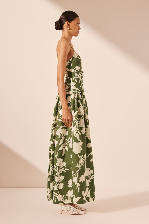 RENEE GATHERED MAXI DRESS_S