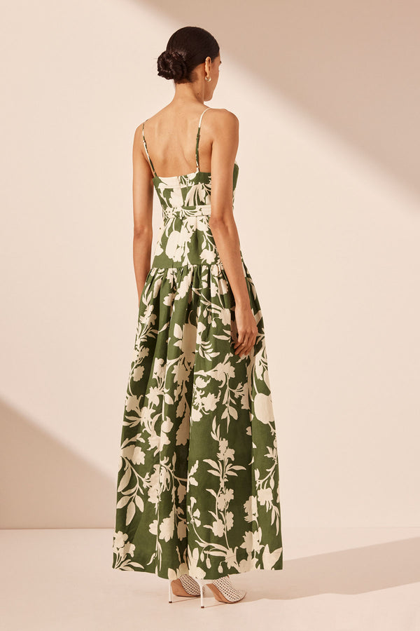 RENEE GATHERED MAXI DRESS_B