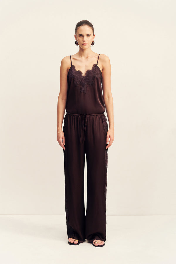 SIMONA LACE SIDE PANEL PANT - ESPRESSO_F