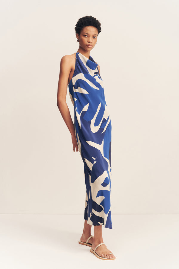 EDWARD SILK TIE MIDI DRESS_A