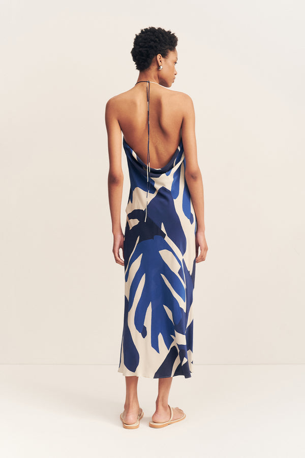 EDWARD SILK TIE MIDI DRESS_B