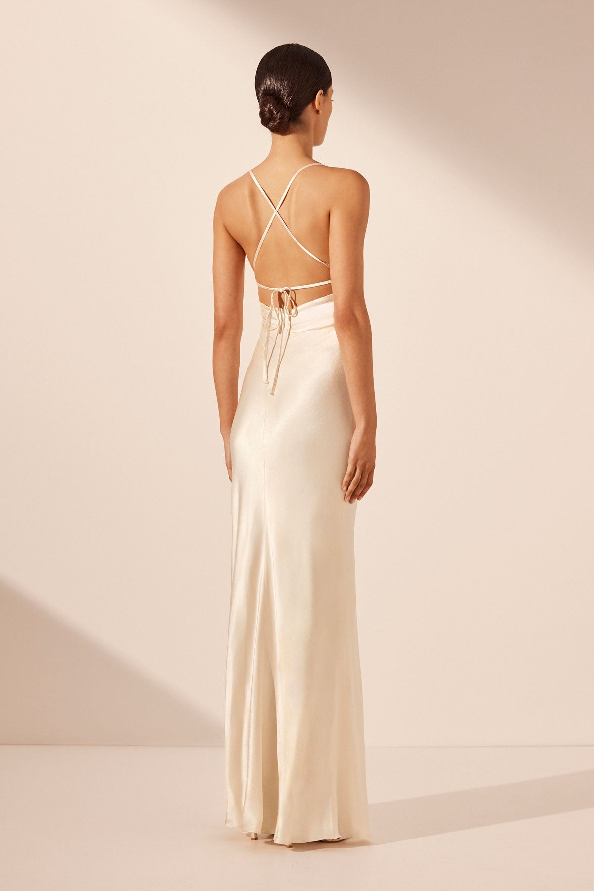 La Lune Lace Back Maxi Dress Cream Dresses Shona Joy