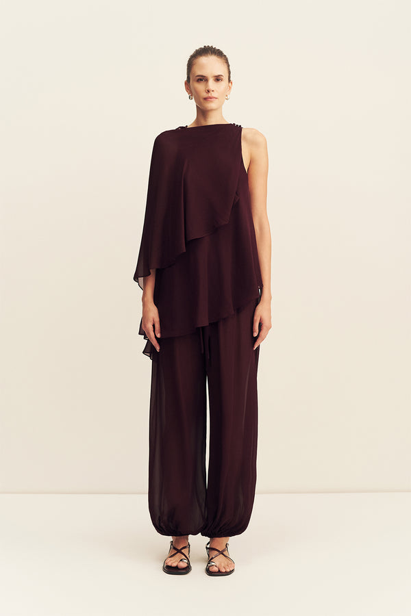 AMINA ASYMMETRICAL TIERED TOP - WINE TASTING_F