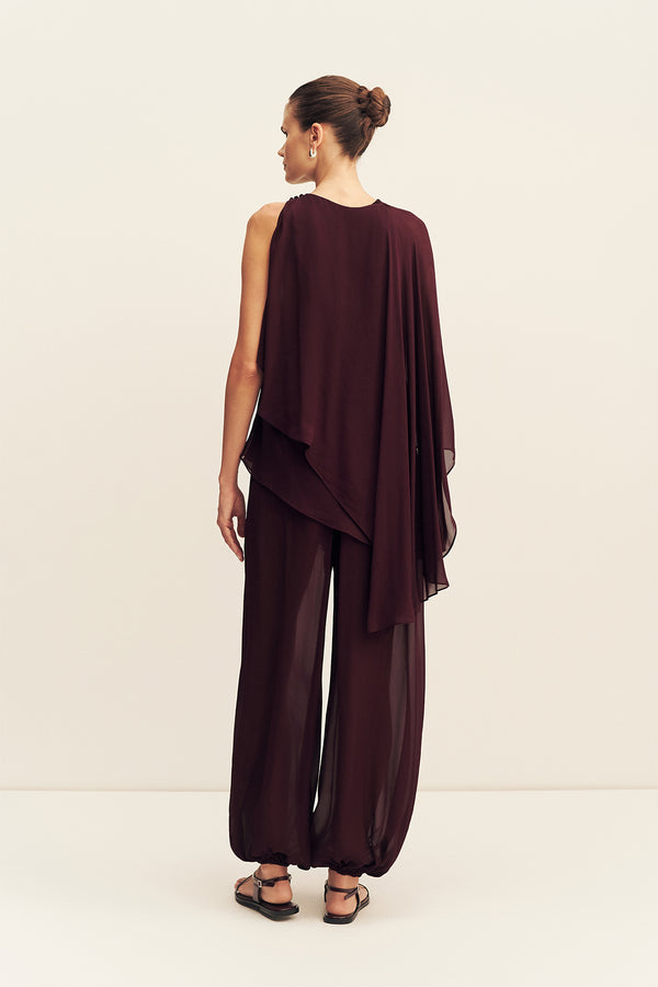 AMINA ASYMMETRICAL TIERED TOP - WINE TASTING