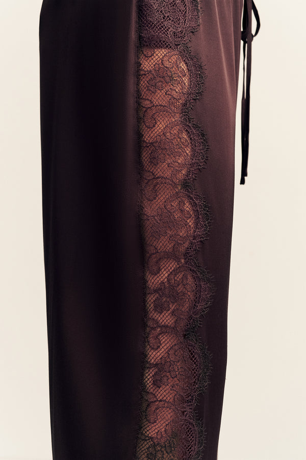 SIMONA LACE SIDE PANEL PANT - ESPRESSO