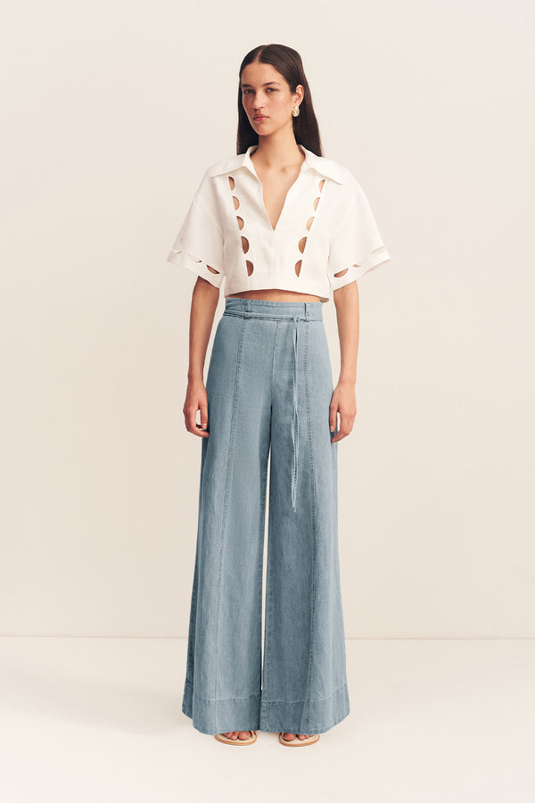 ELLSWORTH PALAZZO PANTS - BLEACHED BLUE_F