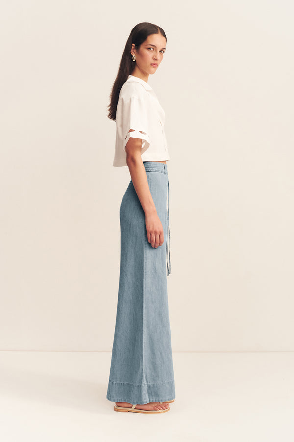 ELLSWORTH PALAZZO PANTS - BLEACHED BLUE_S