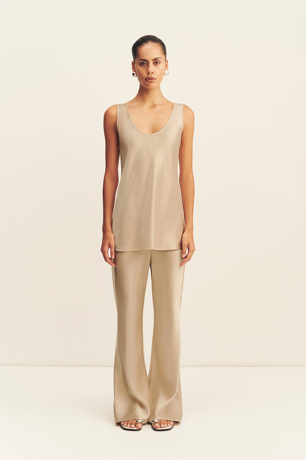 SAVANNA SCOOP NECK TOP - CHAMPAGNE_F