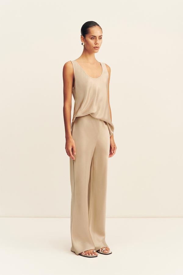 SAVANNA SCOOP NECK TOP - CHAMPAGNE