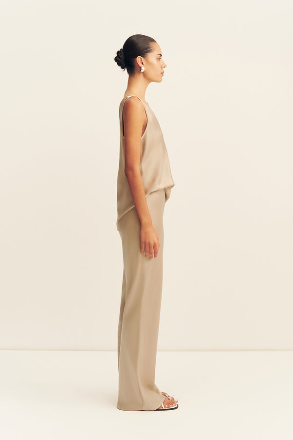 SAVANNA SCOOP NECK TOP - CHAMPAGNE