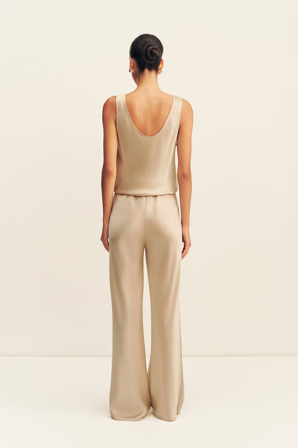 SAVANNA SCOOP NECK TOP - CHAMPAGNE