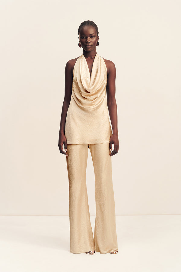 ANDIE CRUSHED DRAWSTRING PANT - CHAMPAGNE