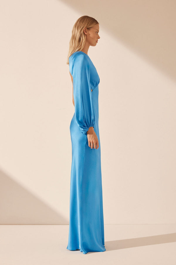 CIEL SILK ONE SHOULDER OPEN BACK MAXI DRESS_S