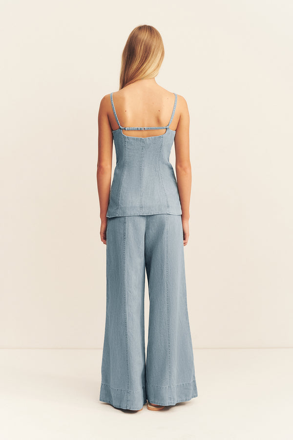 ELLSWORTH TAILORED TOP - BLEACHED BLUE_B