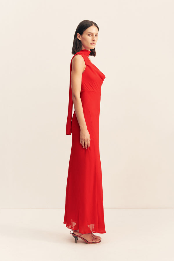 ROMY SCARF MAXI DRESS - CHILLI