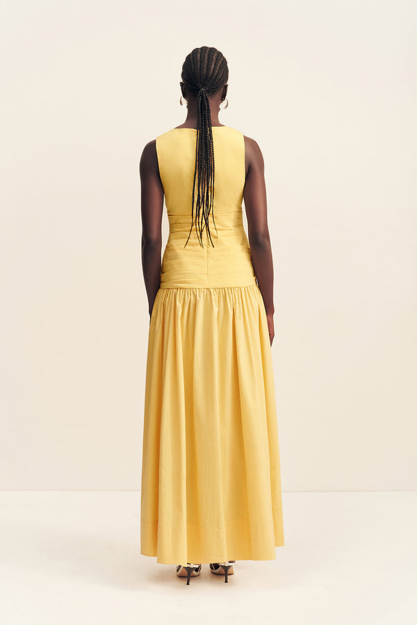 CAMPBELL GATHERED MAXI DRESS - SOLEIL