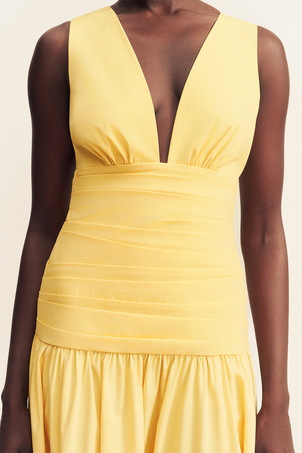 CAMPBELL GATHERED MAXI DRESS - SOLEIL