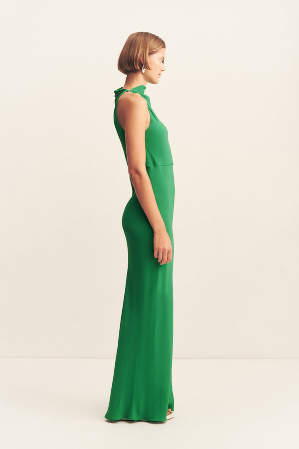 RIO DRAPED COWL MAXI DRESS - ABUNDANT GREEN