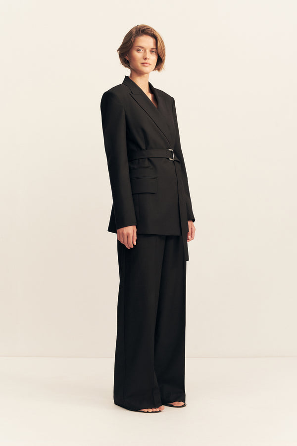 CASTRO BELTED BLAZER - BLACK