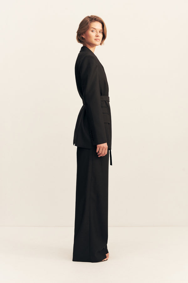 CASTRO BELTED BLAZER - BLACK