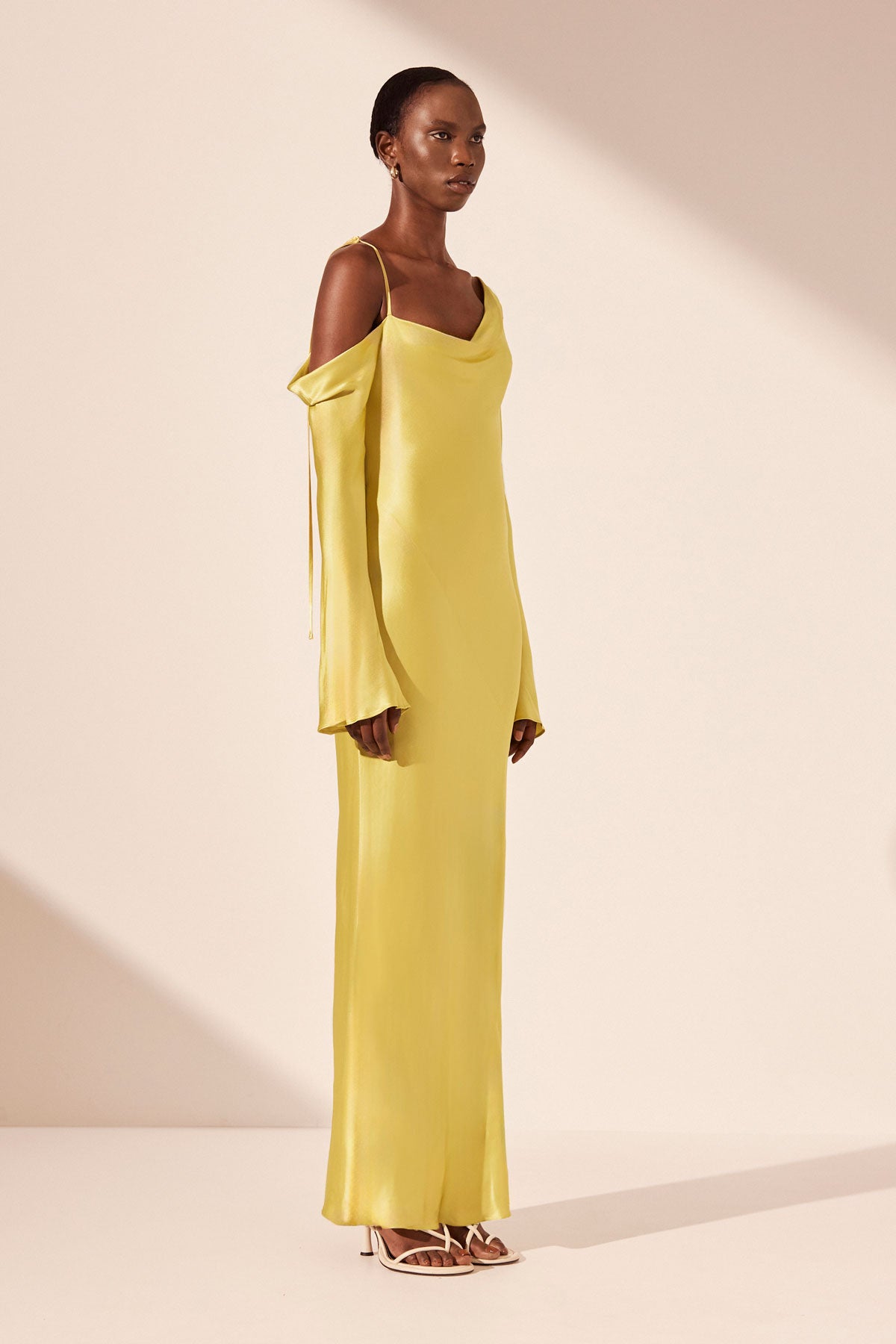 SOFIA ASYMMETRICAL LONG SLEEVE MAXI DRESS LIME DRESSES SHONA JOY Shona Joy