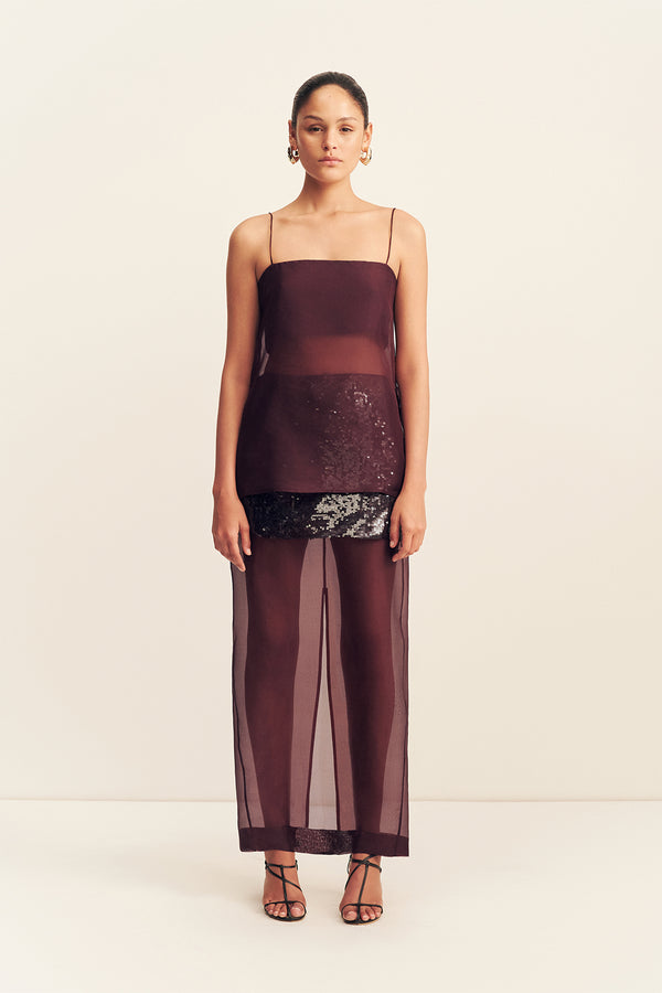 TIBBY SILK ORGANZA CAMI - PORT ROYALE_F