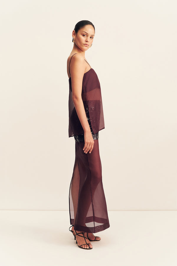 TIBBY SILK ORGANZA CAMI - PORT ROYALE