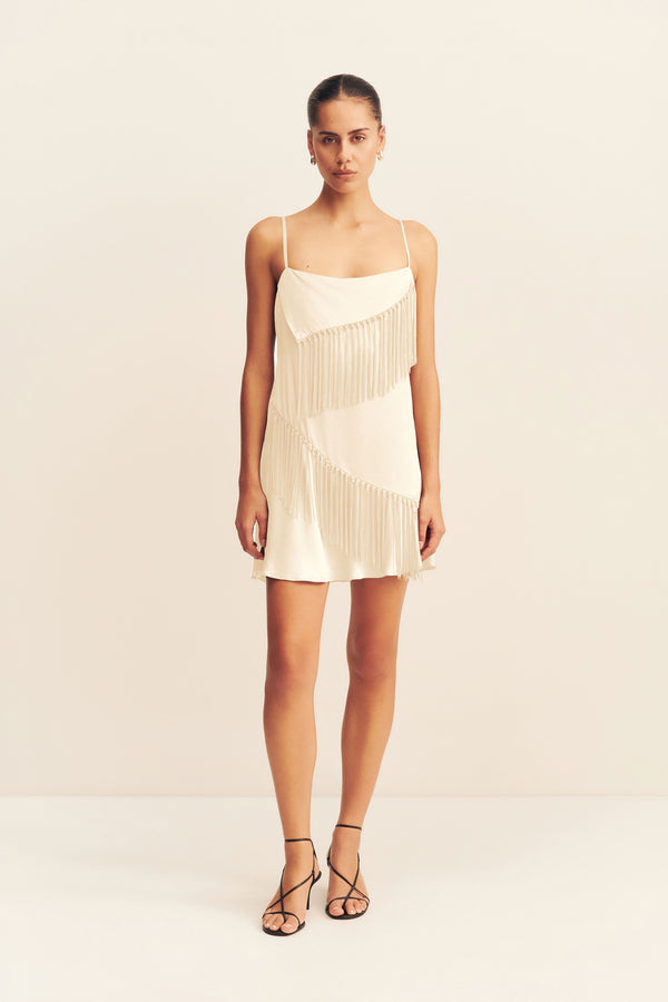 MYSTIC FRINGE MINI DRESS - IVORY_F