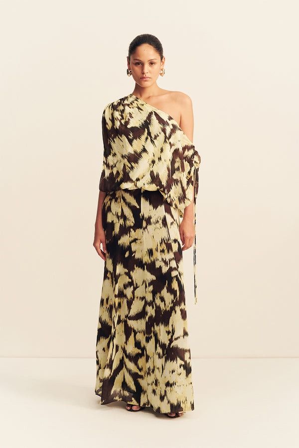 BENNY OFF SHOULDER BLOUSON MAXI DRESS_F