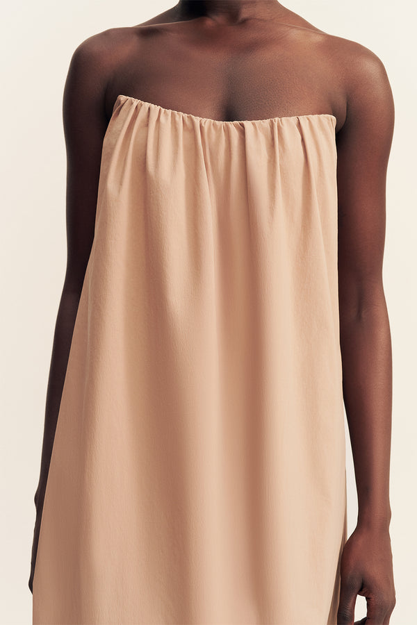 CAMPBELL STRAPLESS MAXI DRESS - CLAY