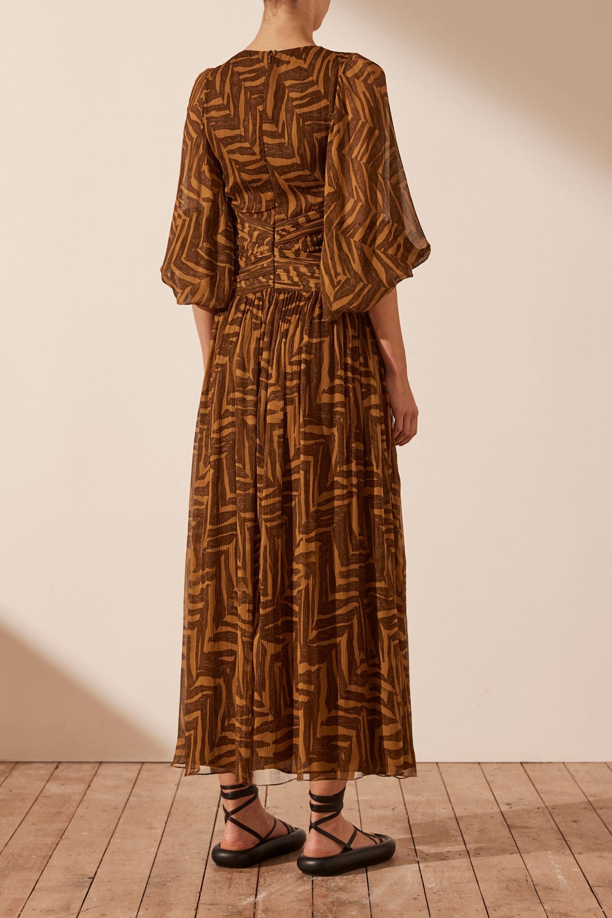 Zara midi dress with voluminous sleeves deals