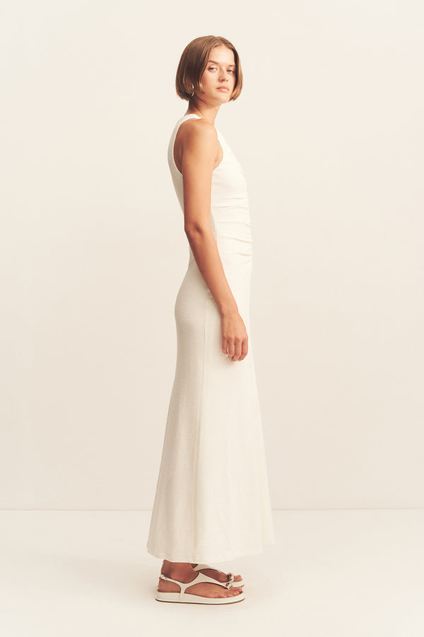 BEAU GATHERED MAXI DRESS - IVORY