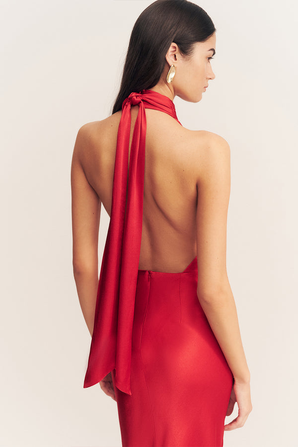 TATUM HALTER NECK MAXI DRESS - GRENADINE_D