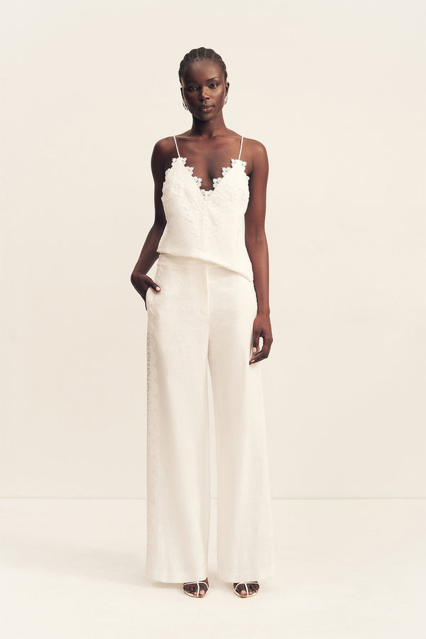 TOILE LACE WIDE LEG PANT - IVORY_F