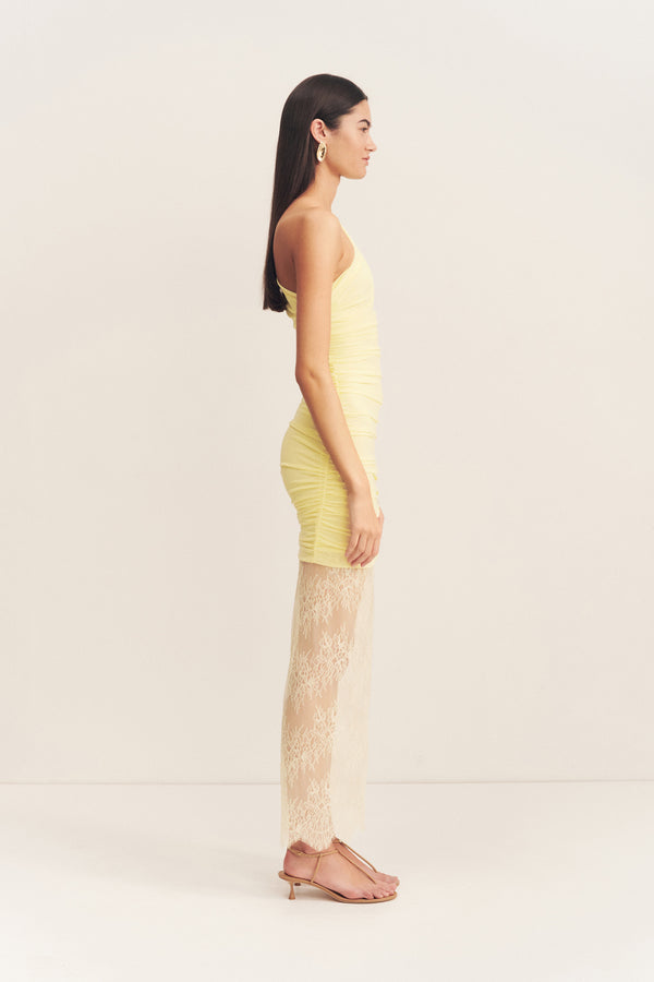 MARTINE LACE GATHERED MAXI DRESS - SHERBET YELLOW_S