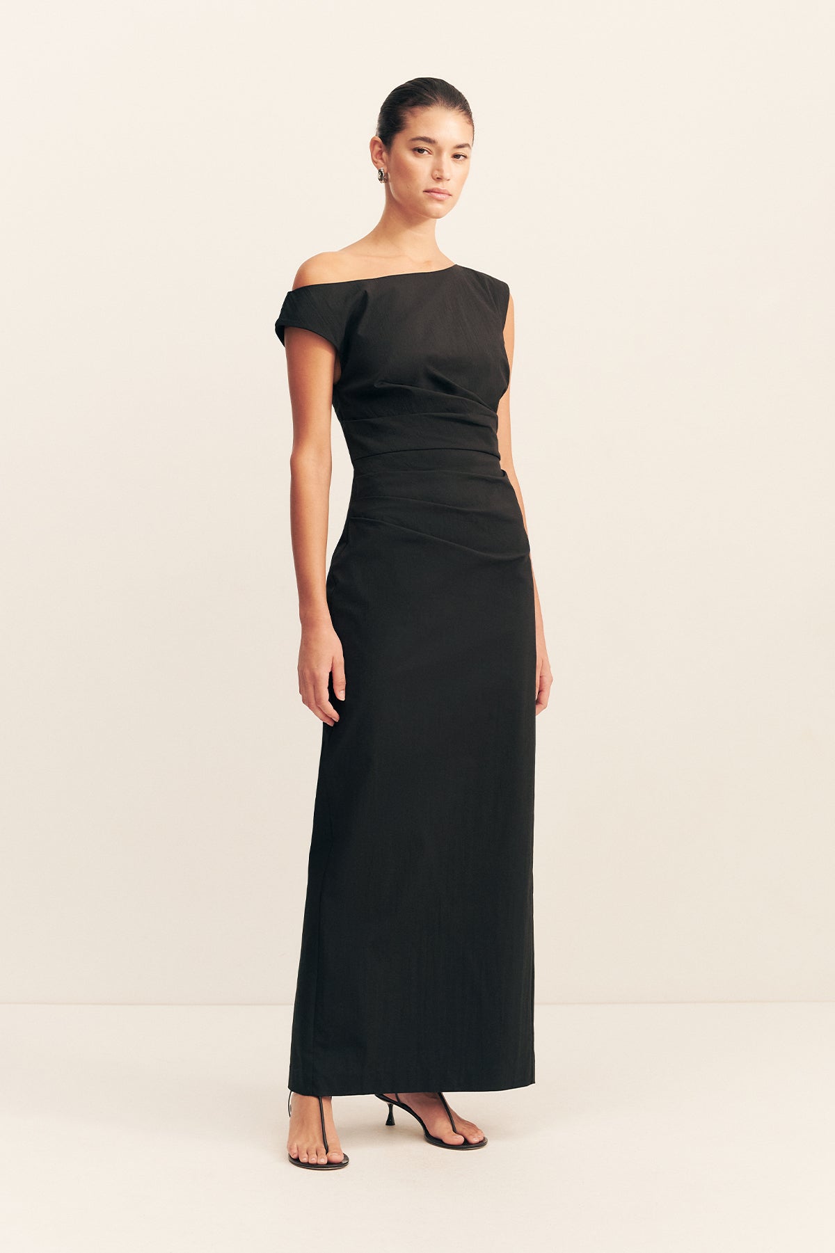 Campbell Off Shoulder Maxi Dress | Black | Dresses | Shona Joy