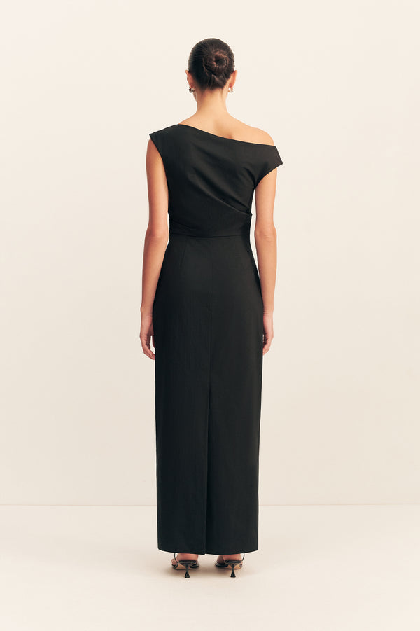 CAMPBELL OFF SHOULDER MAXI DRESS - BLACK