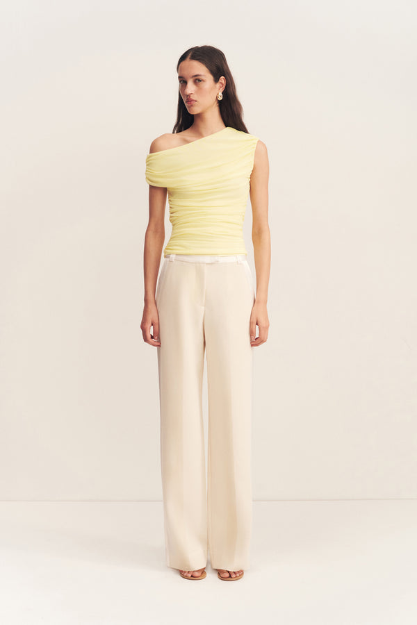 MIRA OFF SHOULDER TOP - SHERBET YELLOW_F