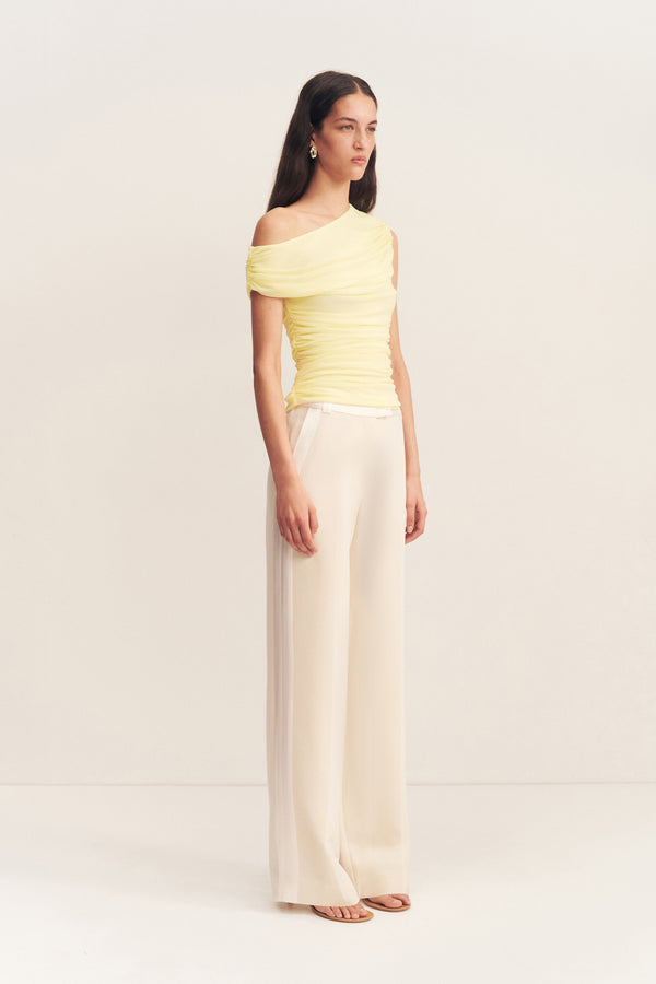 MIRA OFF SHOULDER TOP - SHERBET YELLOW_A