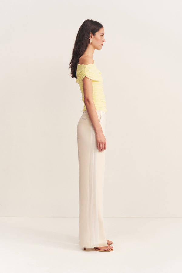 MIRA OFF SHOULDER TOP - SHERBET YELLOW_S
