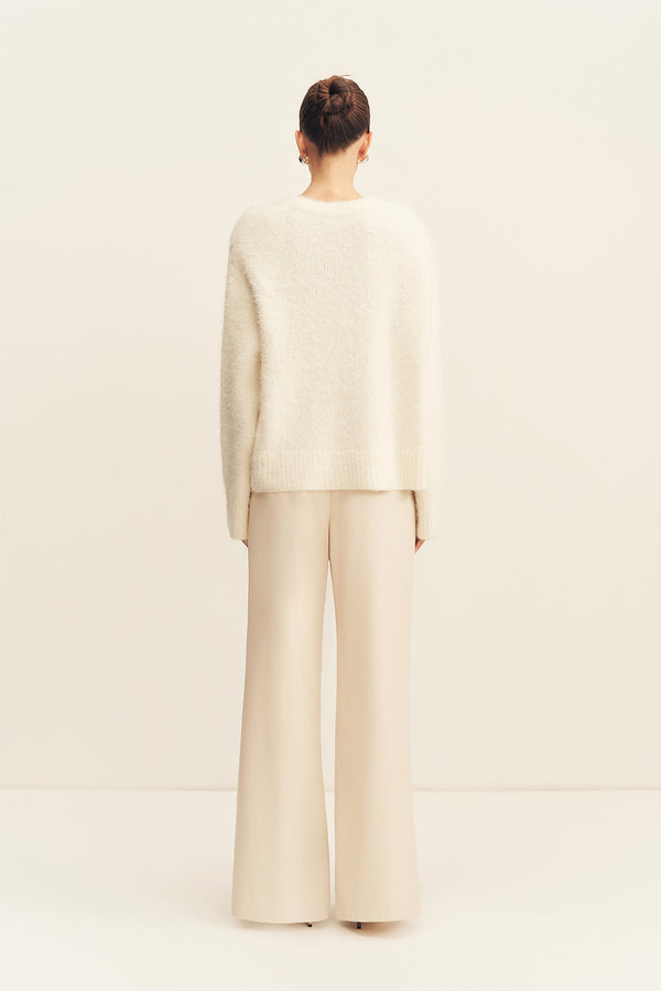 ASHER SUITING DRAWSTRING PANT - WHITE SWAN