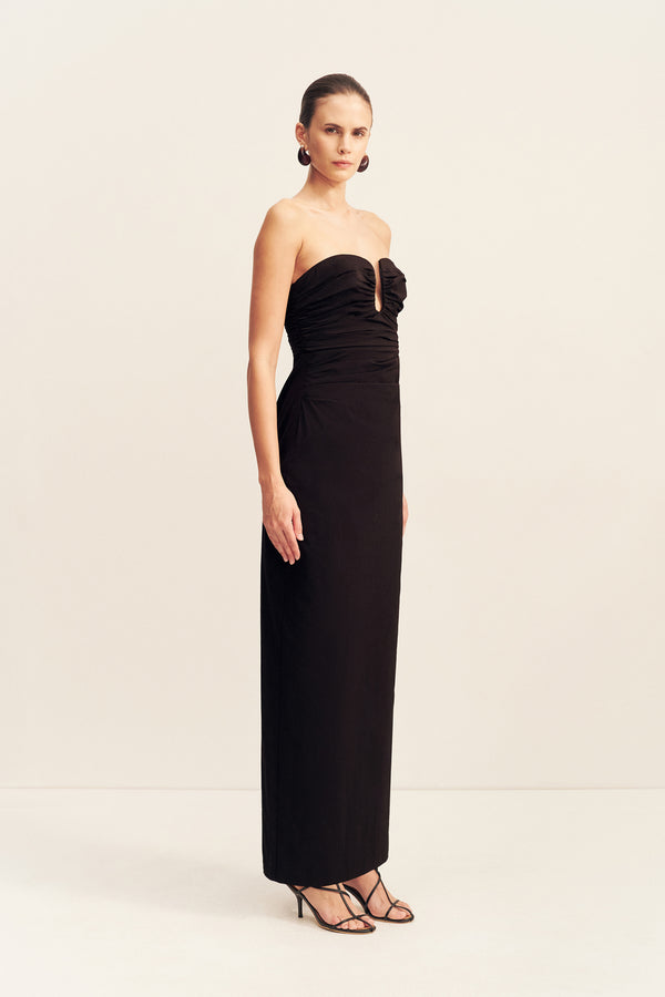 CAMPBELL STRAPLESS U WIRE MAXI DRESS - BLACK