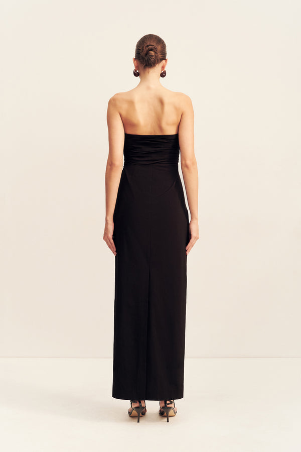 CAMPBELL STRAPLESS U WIRE MAXI DRESS - BLACK