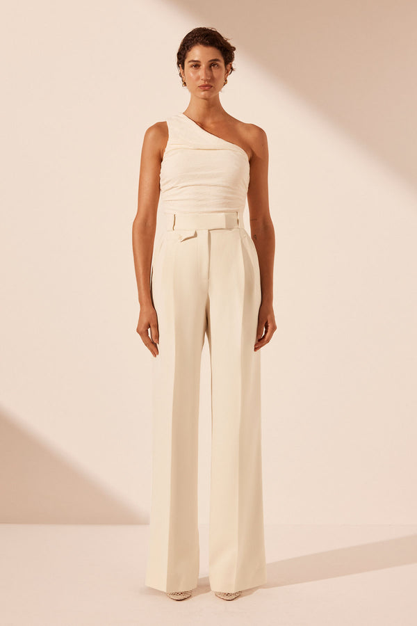 IRENA HIGH WAISTED TAILORED PANT - RICE_F