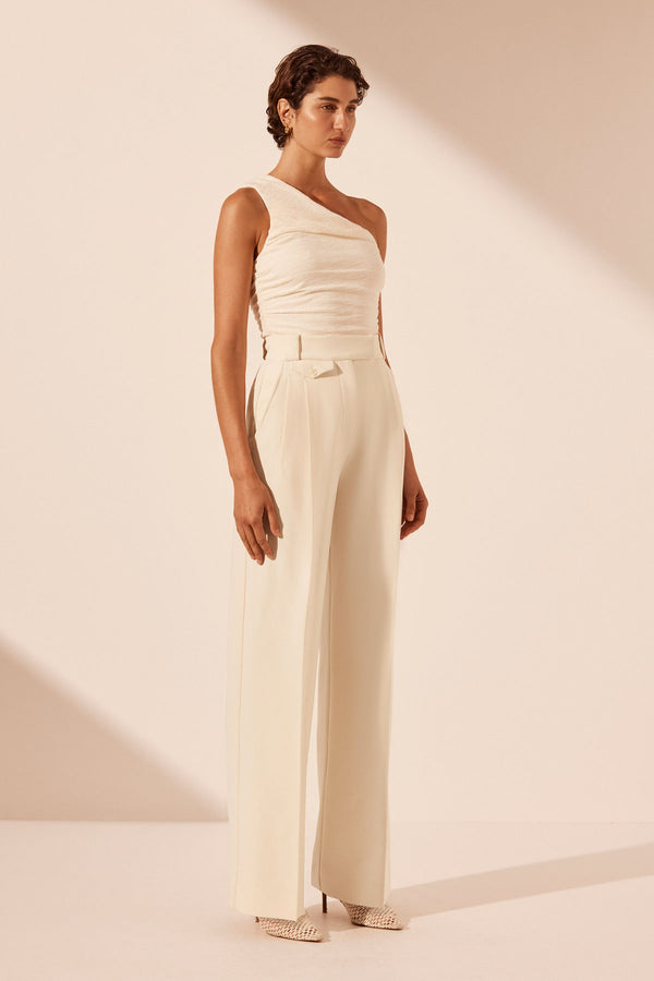 IRENA HIGH WAISTED TAILORED PANT - RICE_A