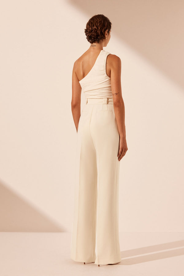 IRENA HIGH WAISTED TAILORED PANT - RICE_B