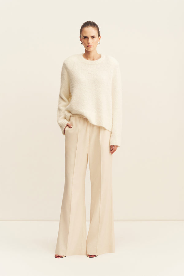 ASHER SUITING DRAWSTRING PANT - WHITE SWAN_F
