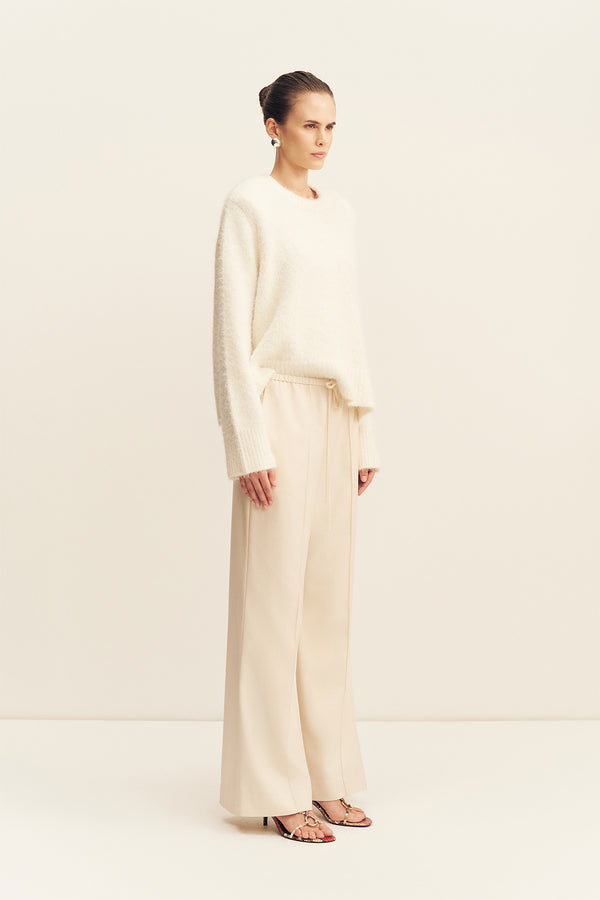 ASHER SUITING DRAWSTRING PANT - WHITE SWAN
