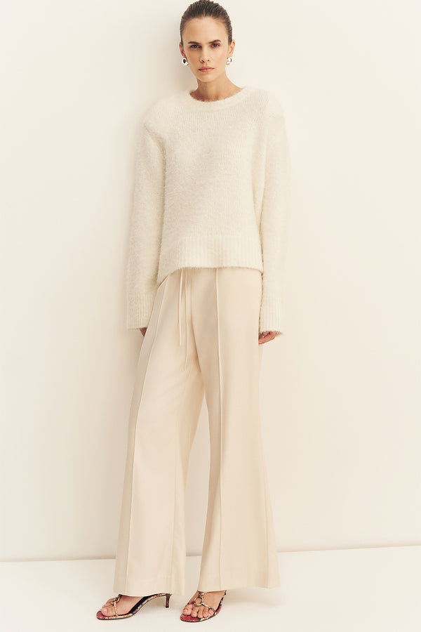 ASHER SUITING DRAWSTRING PANT - WHITE SWAN